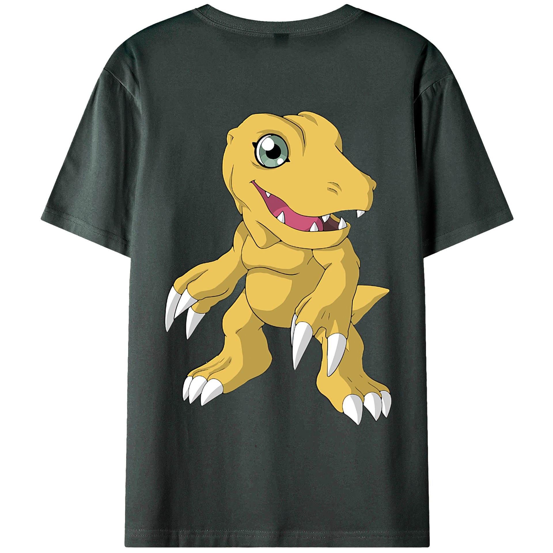 （画像用） Digimon デジタルモンスター/デジモン 綿100％ メンズ半袖Tシャツ（バックプリント） 通気性